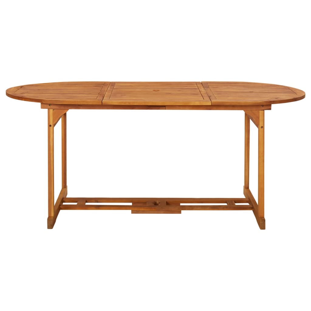 vidaXL Outdoor Dining Table Patio Table with Umbrella Hole Solid Wood Acacia-4