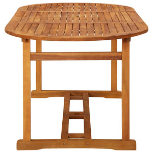 vidaXL Outdoor Dining Table Patio Table with Umbrella Hole Solid Wood Acacia-6
