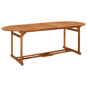 vidaXL Outdoor Dining Table Patio Table with Umbrella Hole Solid Wood Acacia-8