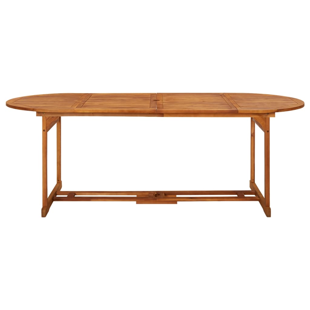 vidaXL Outdoor Dining Table Patio Table with Umbrella Hole Solid Wood Acacia-10