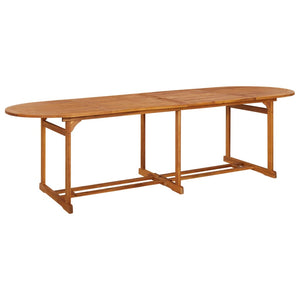 vidaXL Outdoor Dining Table Patio Table with Umbrella Hole Solid Wood Acacia-14