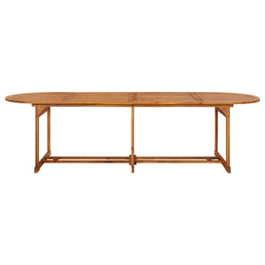 vidaXL Outdoor Dining Table Patio Table with Umbrella Hole Solid Wood Acacia-16