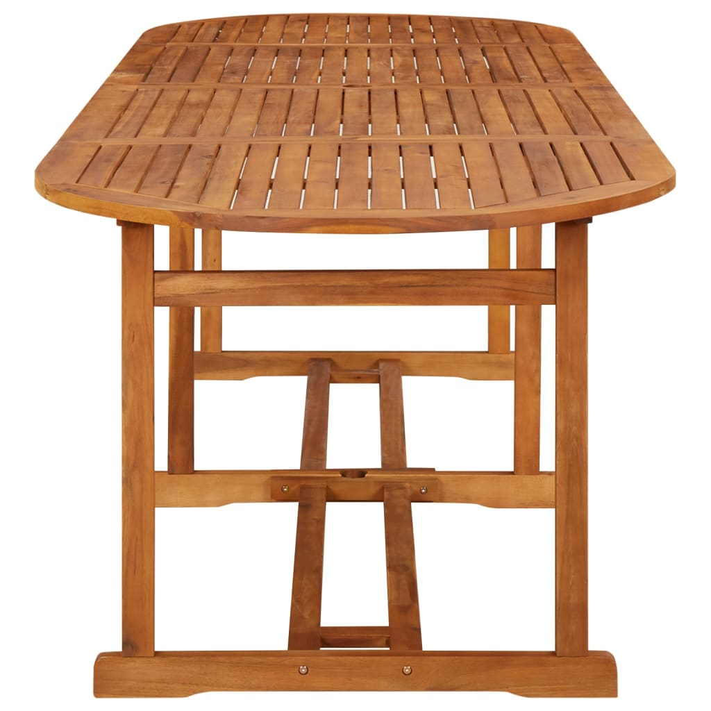 vidaXL Outdoor Dining Table Patio Table with Umbrella Hole Solid Wood Acacia-18
