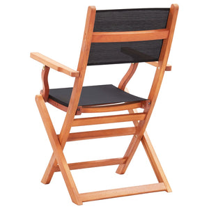 vidaXL Patio Folding Chairs Garden Chair Solid Wood Eucalyptus and Textilene-7