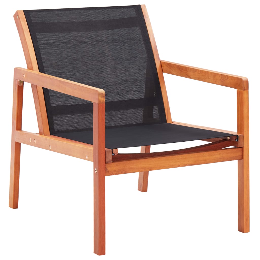 vidaXL Patio Lounge Chair Garden Chair Solid Wood Eucalyptus and Textilene-6