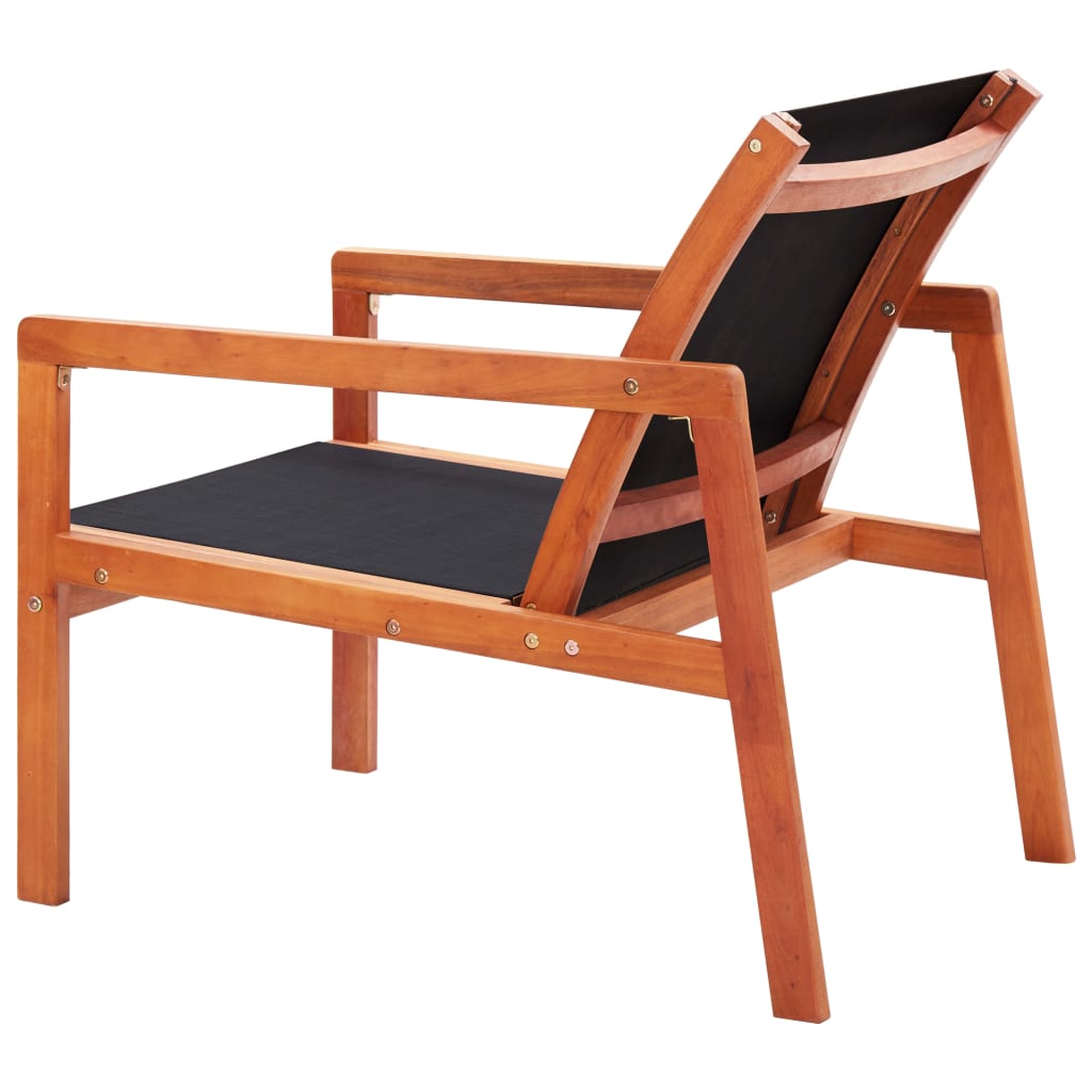 vidaXL Patio Lounge Chair Garden Chair Solid Wood Eucalyptus and Textilene-13