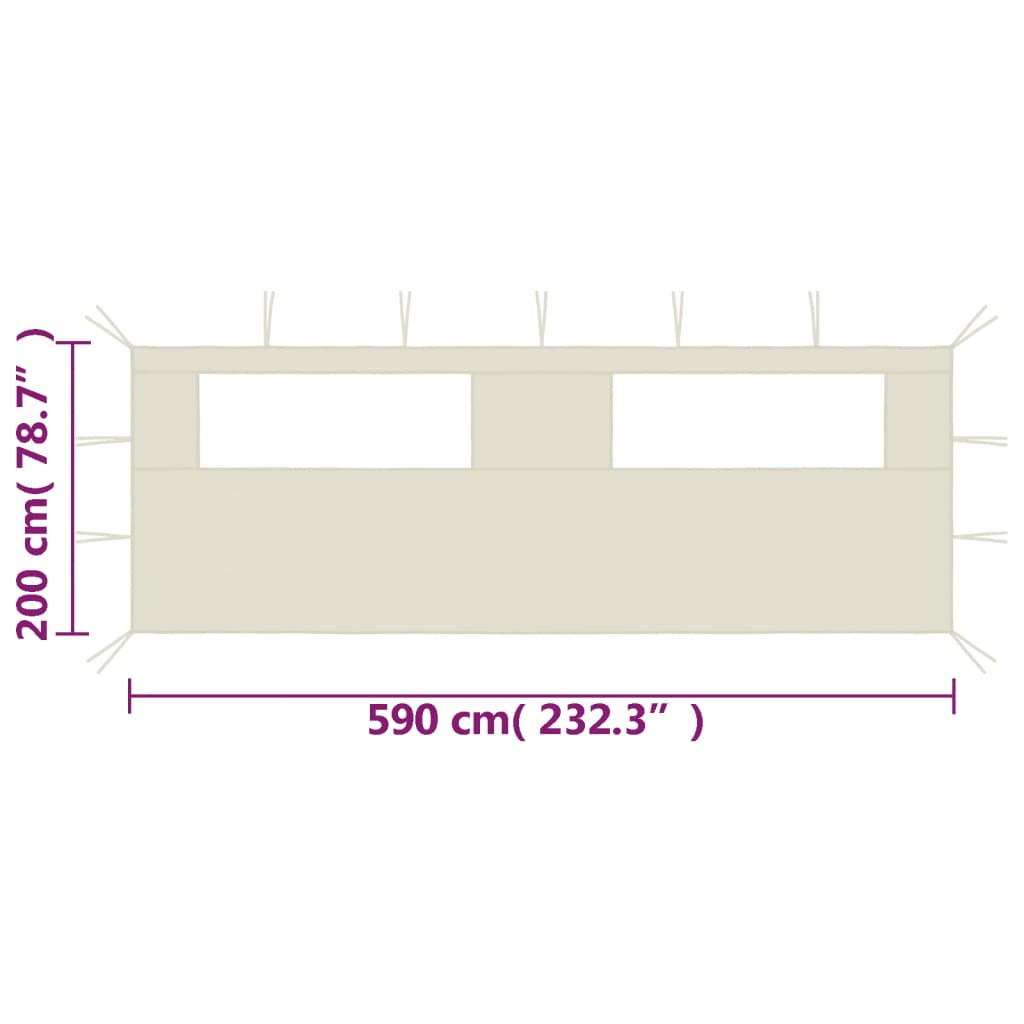 vidaXL Canopy Sidewall Patio Pavilion Panel Walls Gazebo Sidewall with Windows-15