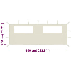 vidaXL Canopy Sidewall Patio Pavilion Panel Walls Gazebo Sidewall with Windows-17