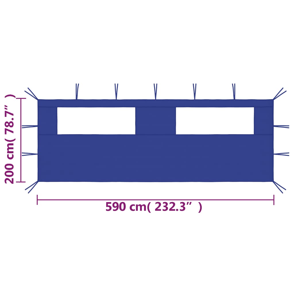 vidaXL Canopy Sidewall Patio Pavilion Panel Walls Gazebo Sidewall with Windows-12