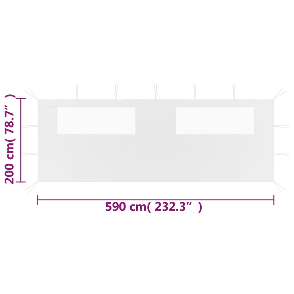 vidaXL Canopy Sidewall Patio Pavilion Panel Walls Gazebo Sidewall with Windows-32