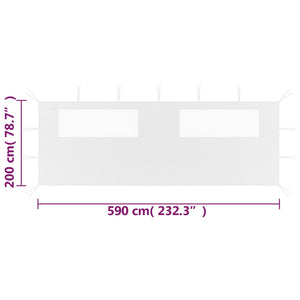 vidaXL Canopy Sidewall Patio Pavilion Panel Walls Gazebo Sidewall with Windows-32