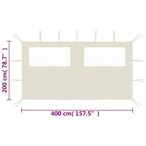 vidaXL Canopy Sidewall Patio Pavilion Panel Walls Gazebo Sidewall with Windows-18