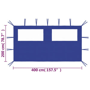 vidaXL Canopy Sidewall Patio Pavilion Panel Walls Gazebo Sidewall with Windows-14