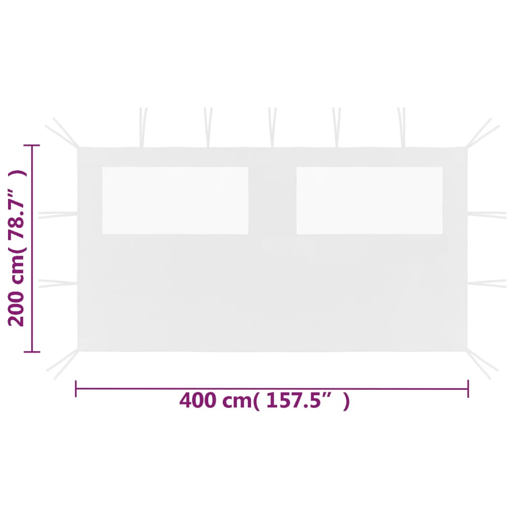 vidaXL Canopy Sidewall Patio Pavilion Panel Walls Gazebo Sidewall with Windows-34