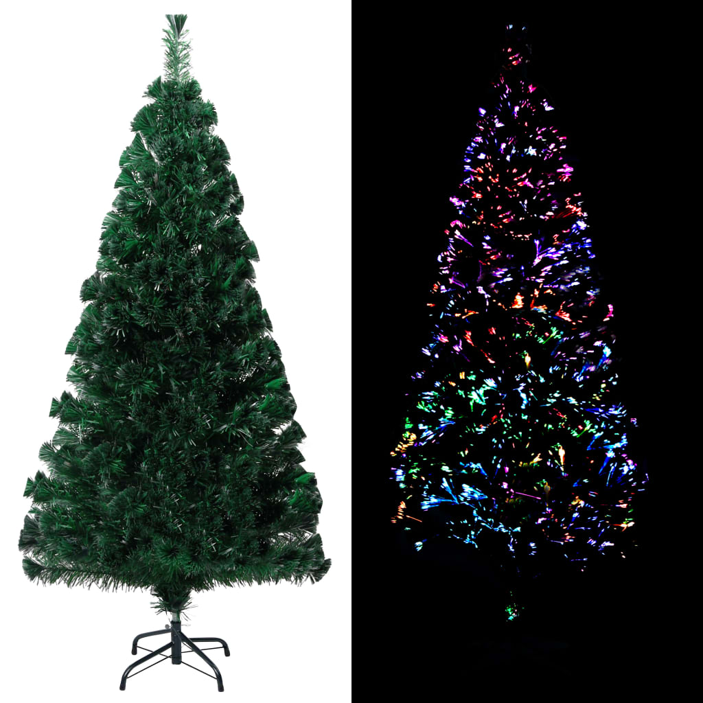 vidaXL Christmas Tree Artificial Tree with Stand and Lights Green Fiber Optic-0