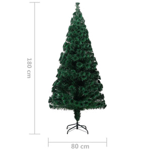 vidaXL Christmas Tree Artificial Tree with Stand and Lights Green Fiber Optic-1