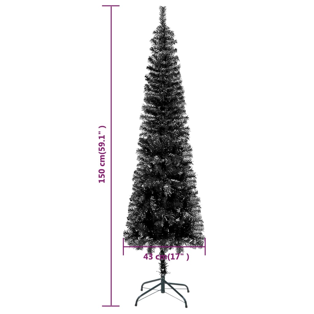 vidaXL Christmas Tree Party Decoration Artificial Slim Xmas Tree with Stand-61