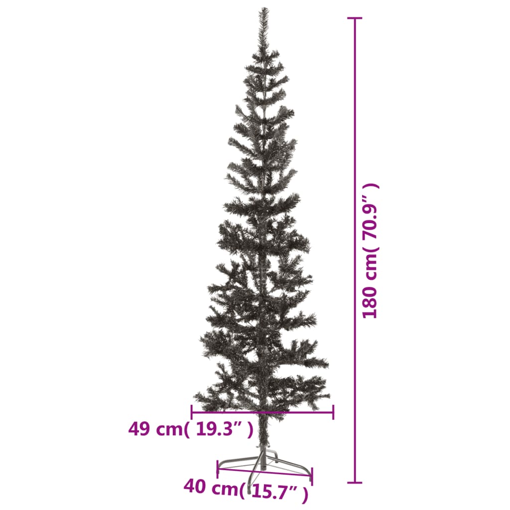 vidaXL Christmas Tree Party Decoration Artificial Slim Xmas Tree with Stand-67