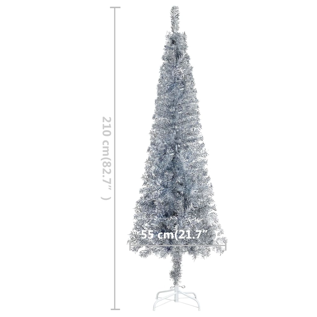 vidaXL Christmas Tree Party Decoration Artificial Slim Xmas Tree with Stand-18