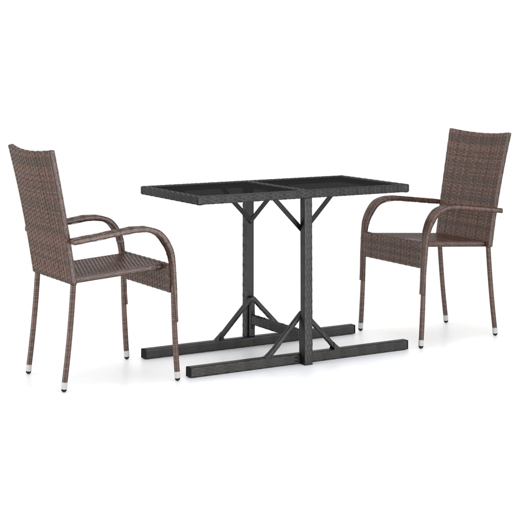 vidaXL Patio Dining Set 3 Piece Dining Table and Chairs Patio Conversation Set-8