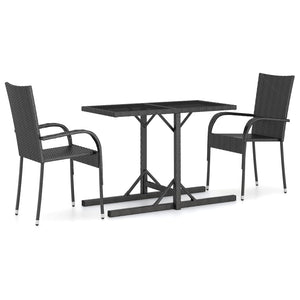 vidaXL Patio Dining Set 3 Piece Dining Table and Chairs Patio Conversation Set-1