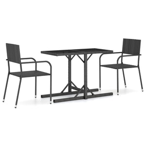 vidaXL Patio Dining Set 3 Piece Dining Table and Chairs Patio Conversation Set-1