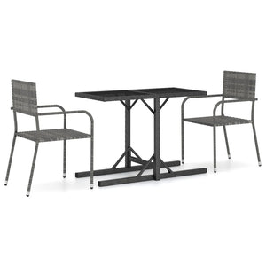 vidaXL Patio Dining Set 3 Piece Dining Table and Chairs Patio Conversation Set-4