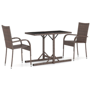 vidaXL Patio Dining Set 3 Piece Dining Table and Chairs Patio Conversation Set-0