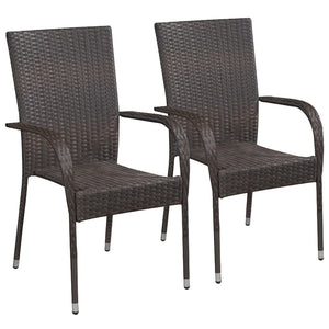 vidaXL Patio Dining Set 3 Piece Dining Table and Chairs Patio Conversation Set-2