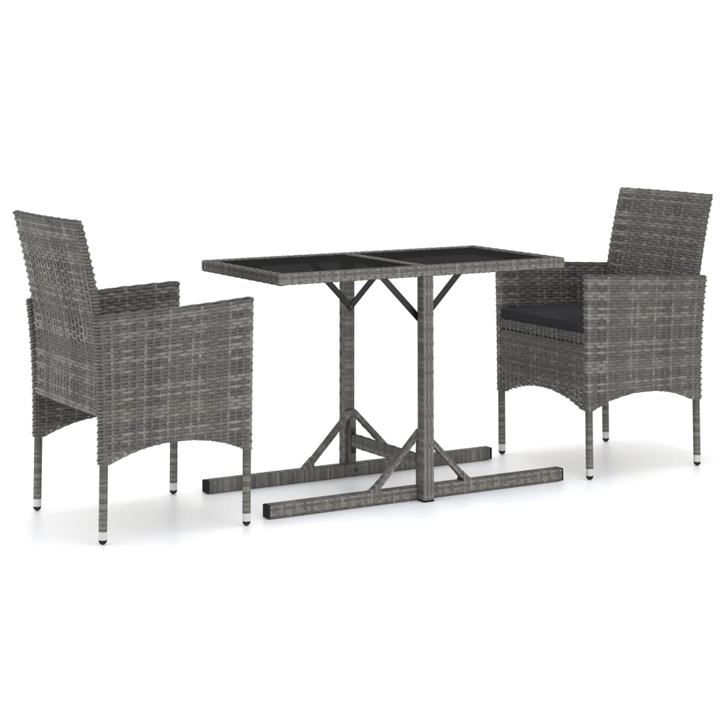vidaXL Patio Dining Set 3 Piece Dining Table and Chairs Patio Conversation Set-1