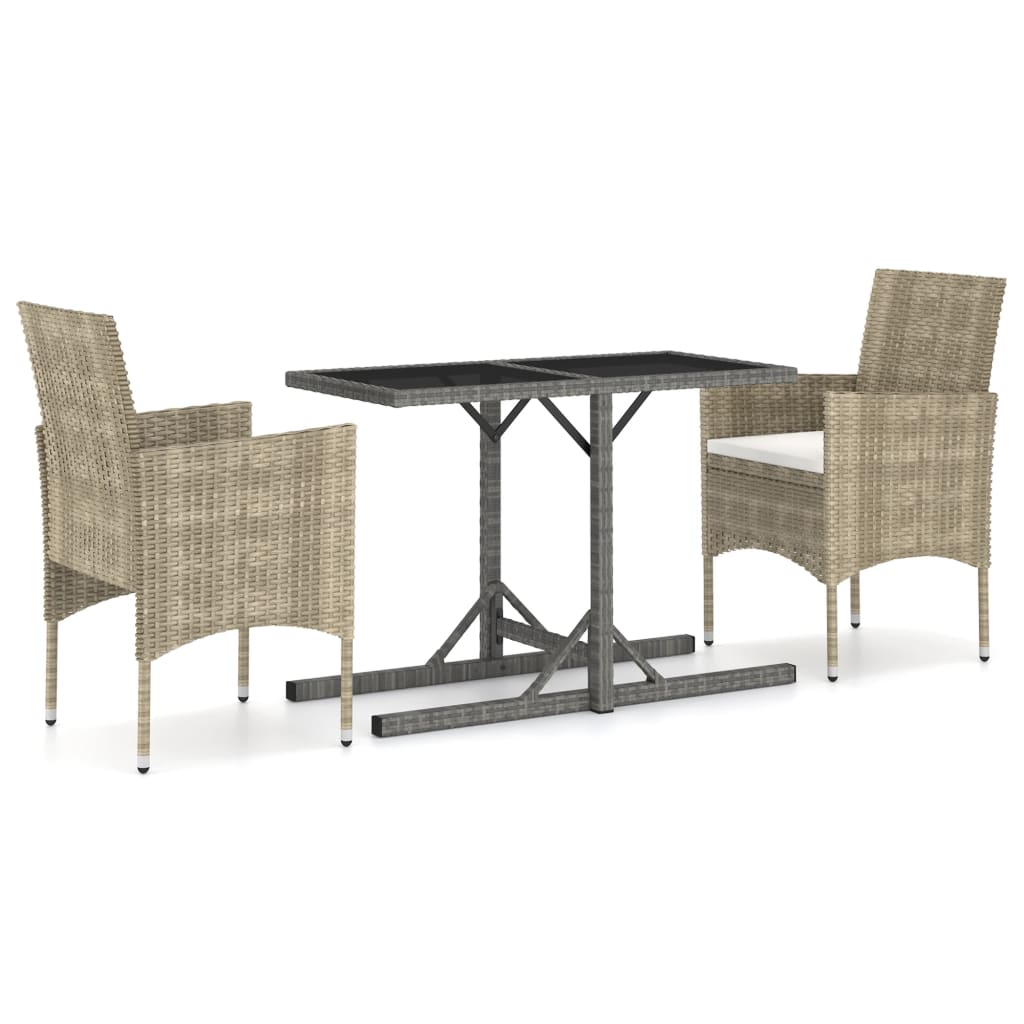 vidaXL Patio Dining Set 3 Piece Dining Table and Chairs Patio Conversation Set-7