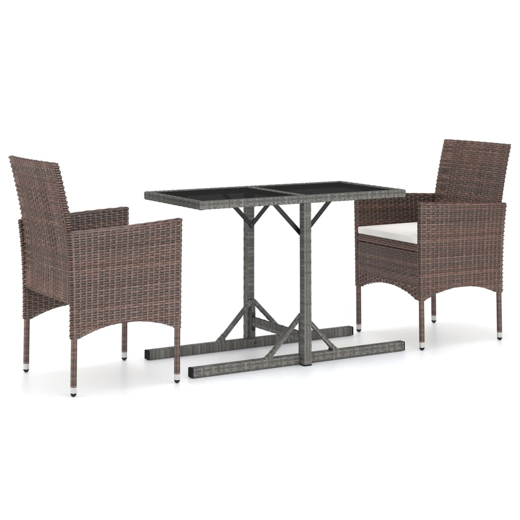 vidaXL Patio Dining Set 3 Piece Dining Table and Chairs Patio Conversation Set-32