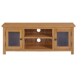 vidaXL TV Stand 43.3"x13.8"x17.3" Solid Oak Wood-4