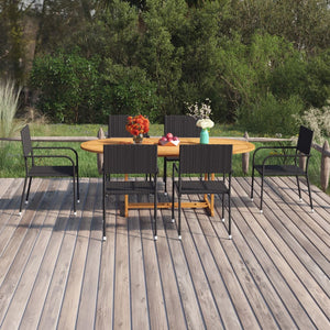 vidaXL Patio Dining Set 7 Piece Patio Dining Table and Chairs Poly Rattan-13