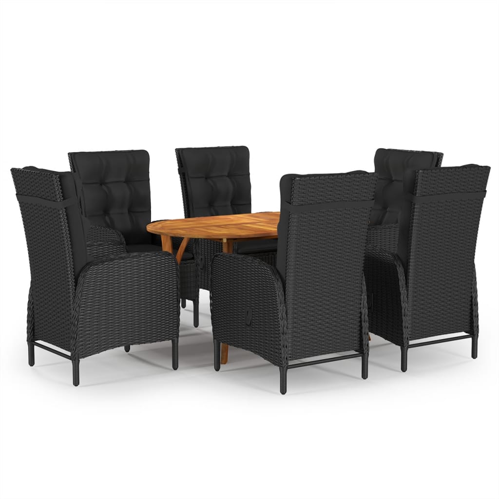 vidaXL Patio Dining Set 5/7 Piece Gray  Furniture 59.1"/79.1" Table Length-7