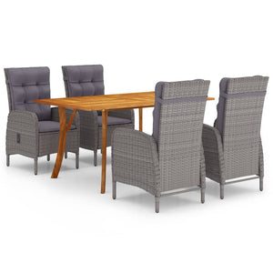 vidaXL Patio Dining Set 5/7 Piece Gray  Furniture 59.1"/79.3" Table Length-33