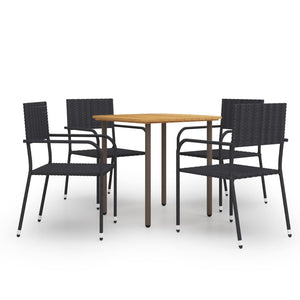 vidaXL Patio Dining Set Dining Table and Chairs Furniture Set Poly Rattan-19