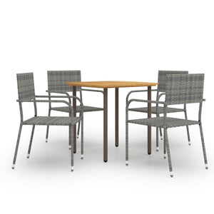 vidaXL Patio Dining Set Dining Table and Chairs Furniture Set Poly Rattan-27