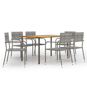 vidaXL Patio Dining Set Dining Table and Chairs Furniture Set Poly Rattan-26