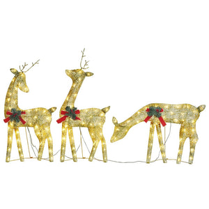 vidaXL Christmas Decoration Reindeer Family Christmas Lighting with LEDs Mesh-9