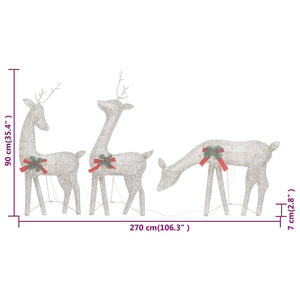 vidaXL Christmas Decoration Reindeer Family Christmas Lighting with LEDs Mesh-24