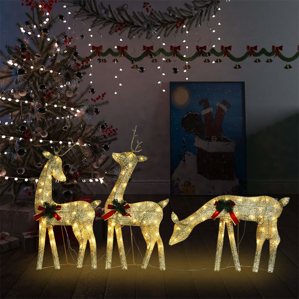 vidaXL Christmas Decoration Reindeer Family Christmas Lighting with LEDs Mesh-14