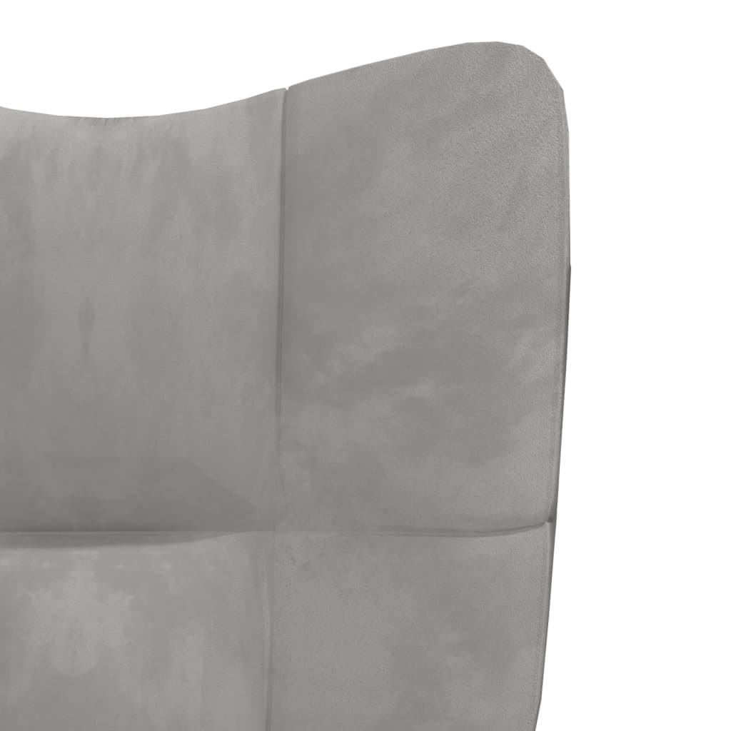 vidaXL Relaxing Chair Light Gray Velvet-4