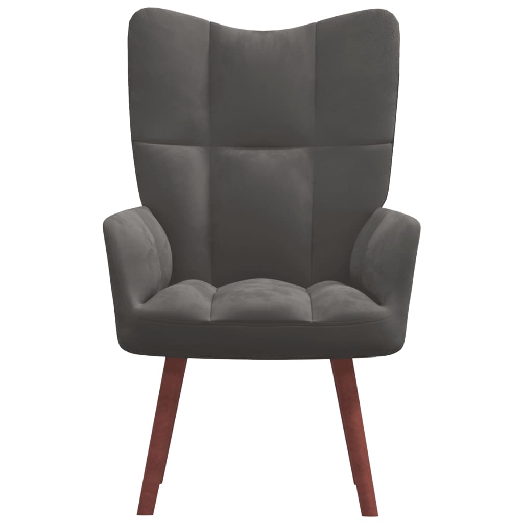 vidaXL Relaxing Chair Dark Gray Velvet-0