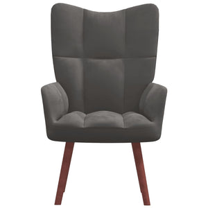 vidaXL Relaxing Chair Dark Gray Velvet-0