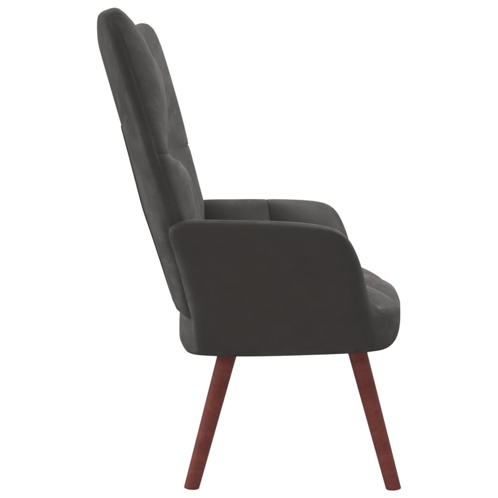 vidaXL Relaxing Chair Dark Gray Velvet-1