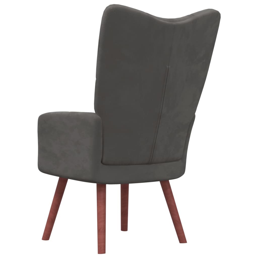 vidaXL Relaxing Chair Dark Gray Velvet-2