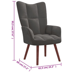 vidaXL Relaxing Chair Dark Gray Velvet-5