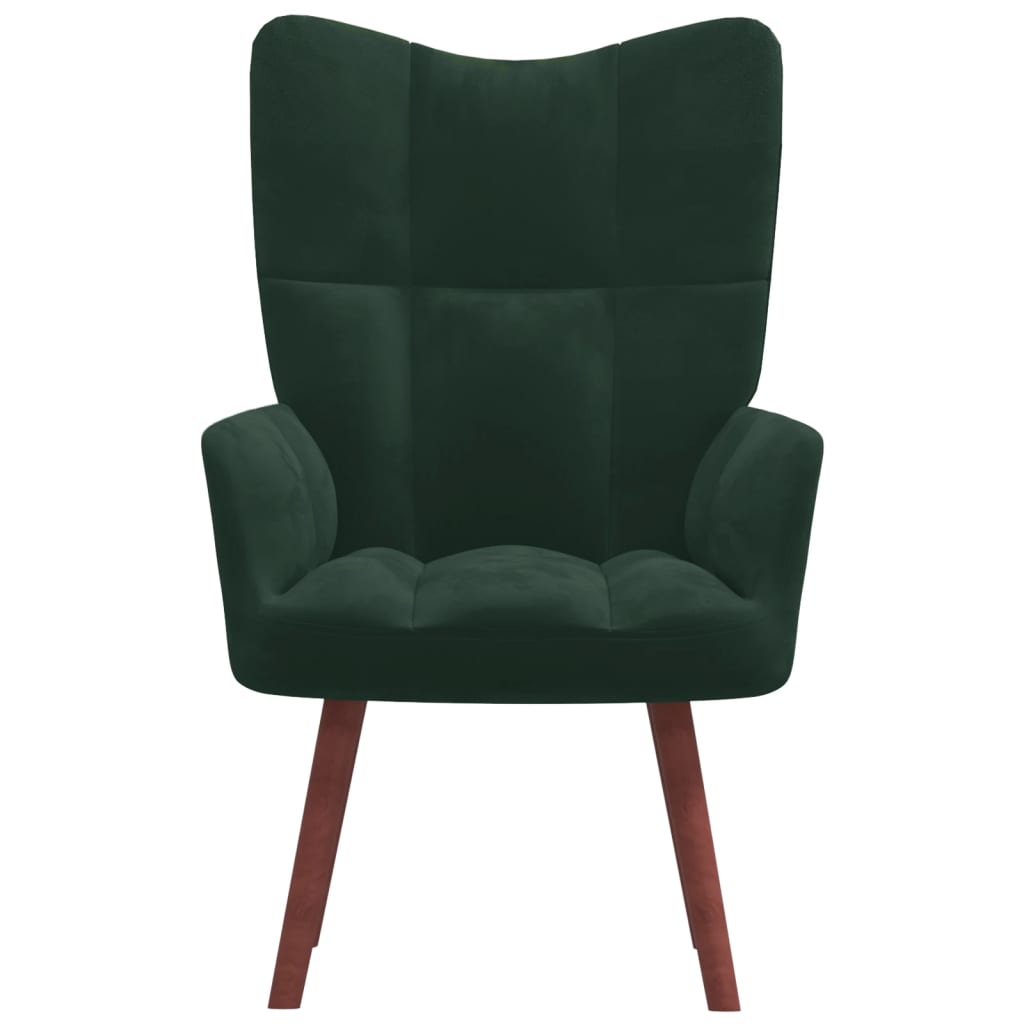 vidaXL Relaxing Chair Dark Green Velvet-0