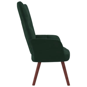 vidaXL Relaxing Chair Dark Green Velvet-1